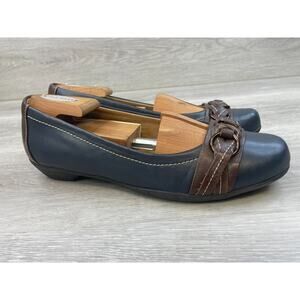 Softspots Posie Women's 9 Blue Loafer Leather Shoes Comfort Casual Round Toe